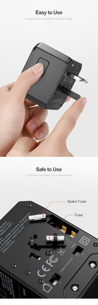 Thumbnail for Melery International Travel Adapter with USB-C Charger