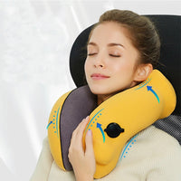 Thumbnail for New Flannelette Inflatable U-Shaped Travel Neck Pillow: For Car, Aircraft