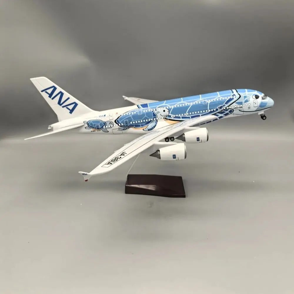 Air Japan ANA Blue Sea Turtle Airbus A380 Airplane Model (1/160 Scale)