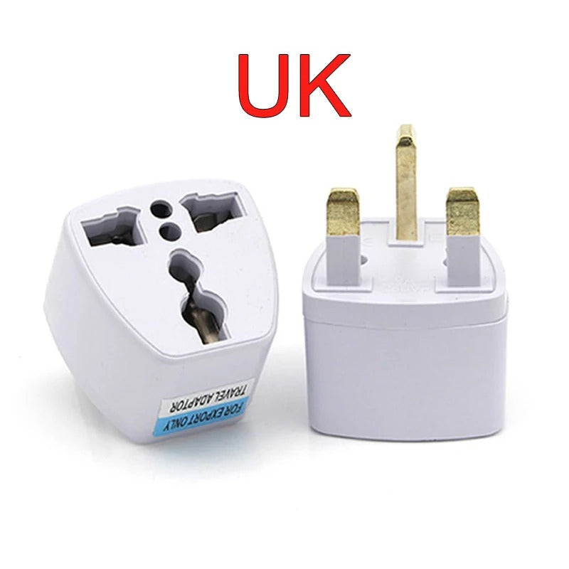 Universal US/UK/AU-to-EU Travel Power Adapter (2 Round Pin Socket)