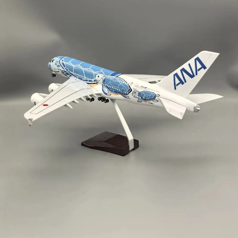 Air Japan ANA Blue Sea Turtle Airbus A380 Airplane Model (1/160 Scale)