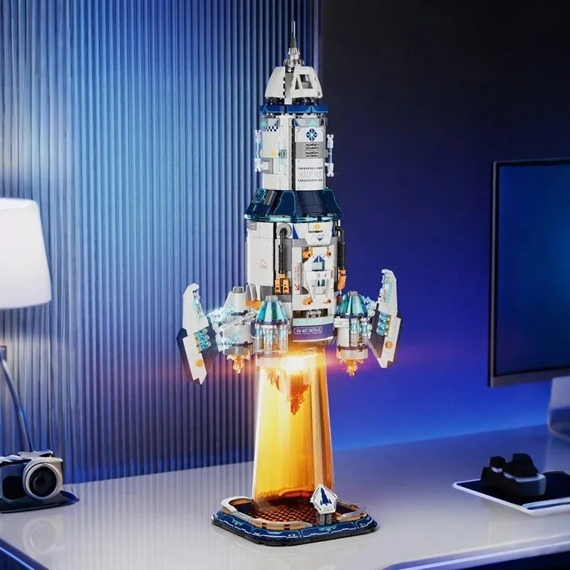 3-Stage Separated Rocket Building Blocks (Space Station) aviation themed Lego-style model aircraft in ABS plastic.