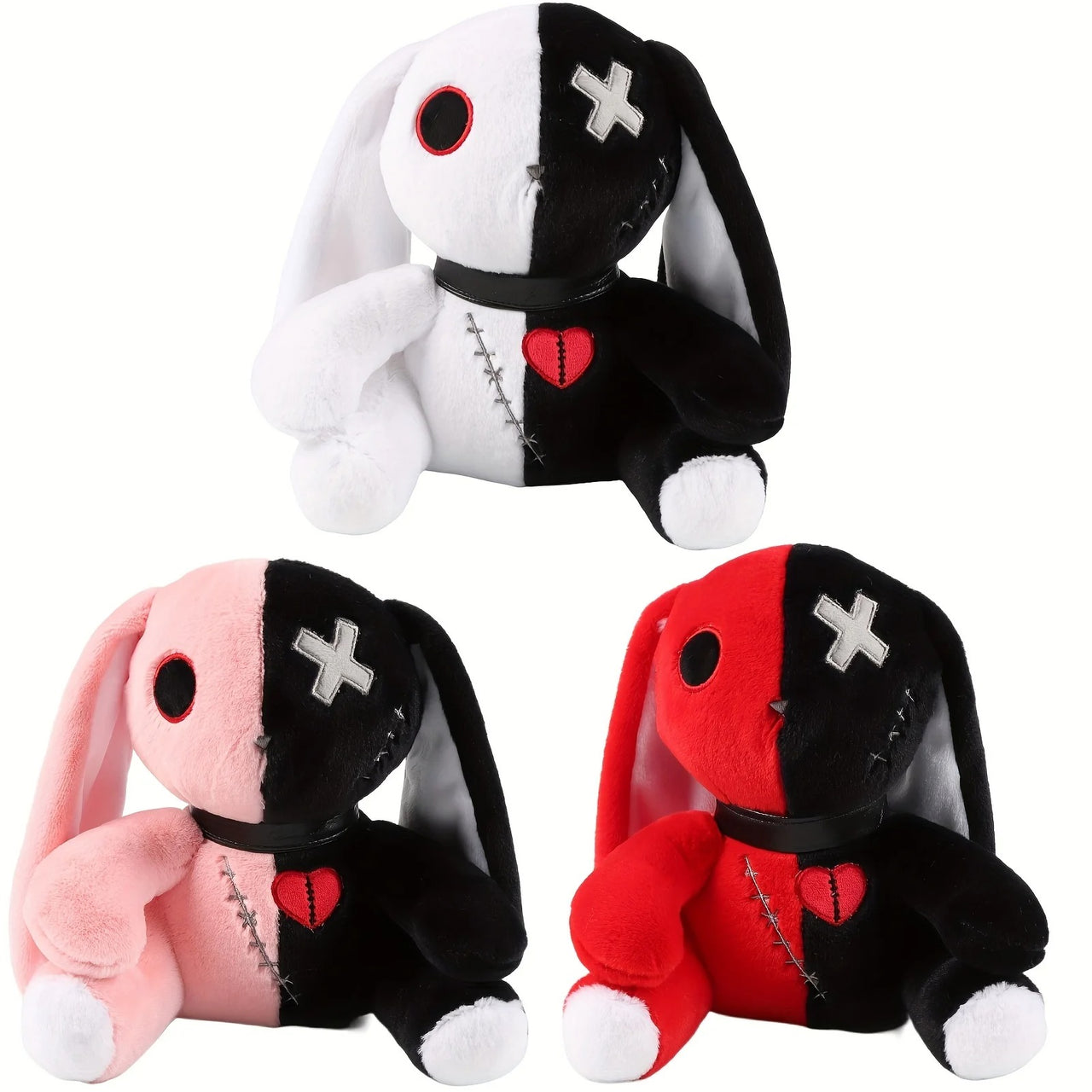 Two-color Spooky Gothic Bunny Plush/Stuffed Toys, Cute Horror Bunny Doll