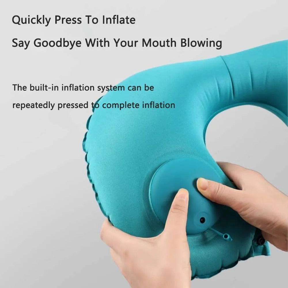 New Portable Inflatable U-Shaped Neck Pillow for Travel