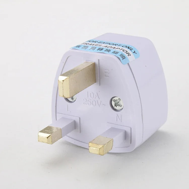 Universal US/UK/AU-to-EU Travel Power Adapter (2 Round Pin Socket)