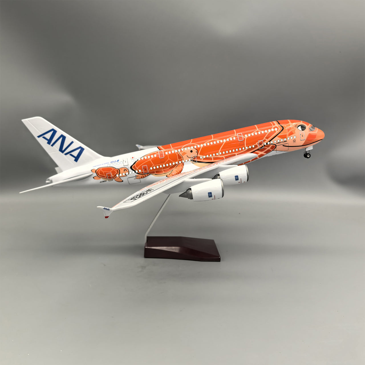 Air Japan ANA Orange Sea Turtle Airbus A380 Airplane Model (1/160 Scale)