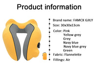 Thumbnail for New Flannelette Inflatable U-Shaped Travel Neck Pillow: For Car, Aircraft