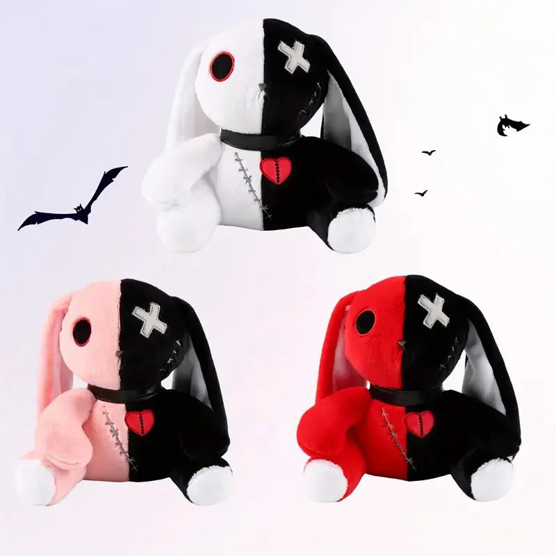 Two-color Spooky Gothic Bunny Plush/Stuffed Toys, Cute Horror Bunny Doll