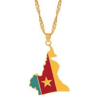 Thumbnail for Cameroon Map Flag Necklace