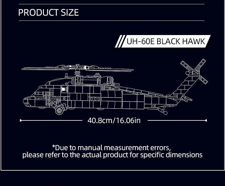 692PCS Military UH-60L Black Hawk Medical Rescue Helicopter Building Blocks With Mini Dolls