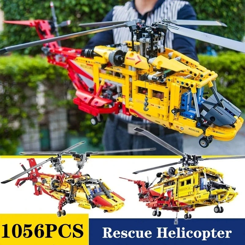 High-Tech Technical Rescue Helicopter/Aircraft Building Set