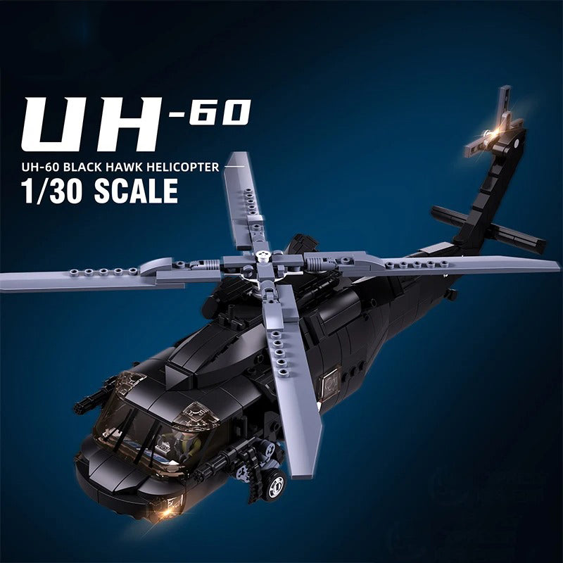 692PCS Military UH-60L Black Hawk Medical Rescue Helicopter Building Blocks With Mini Dolls