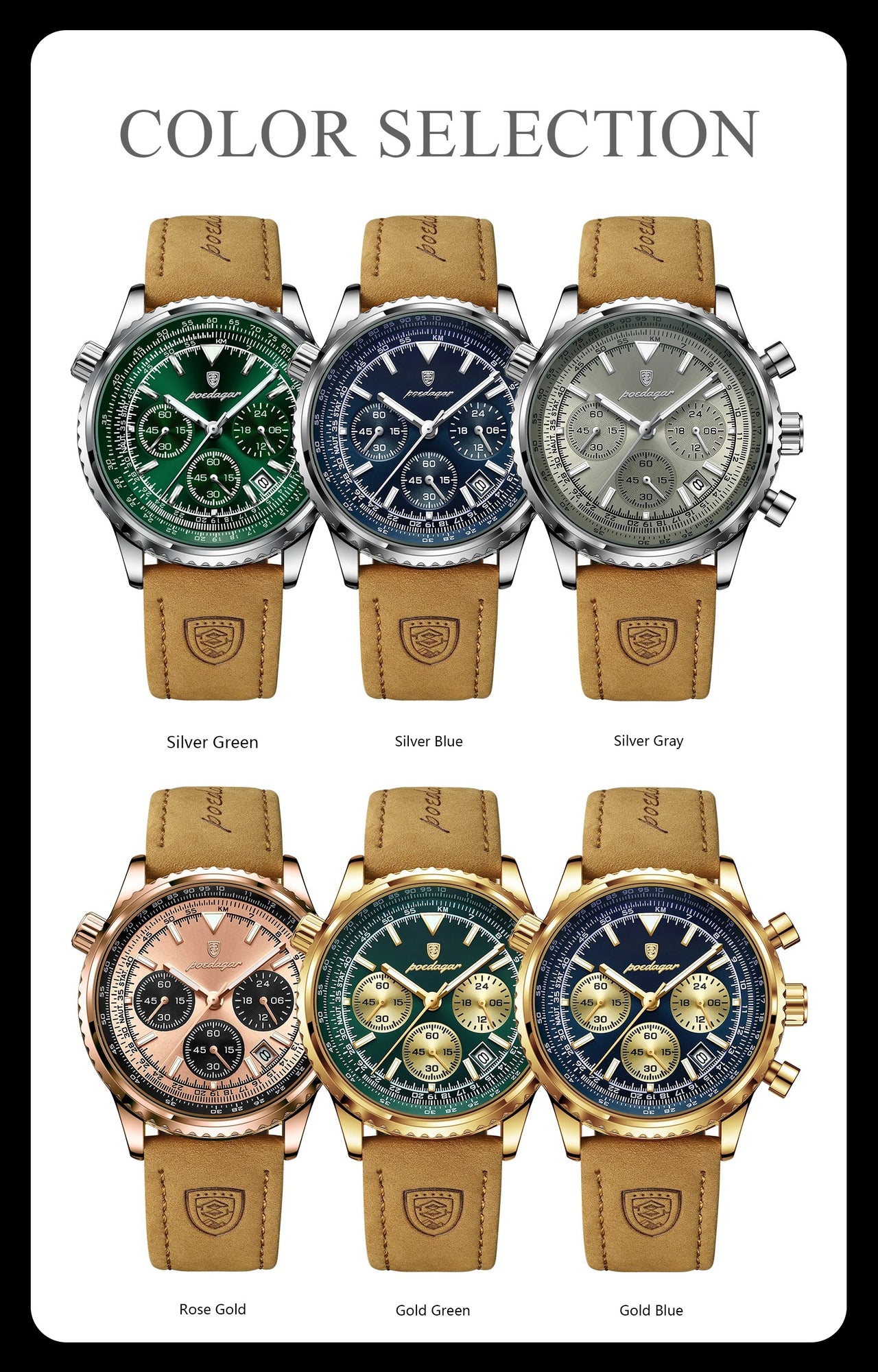 Luxury Military-Inspired Men's Quartz Watch: Premium Leather Strap, Waterproof Design with Chronograph, Date & Luminous Display