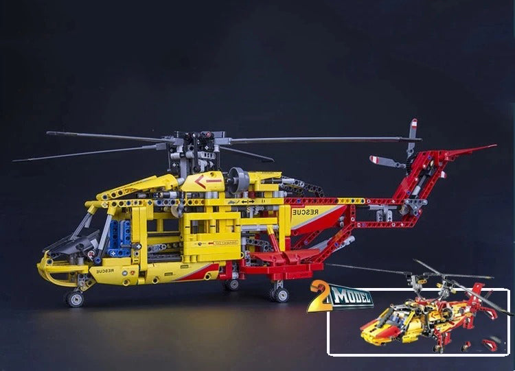 High-Tech Technical Rescue Helicopter/Aircraft Building Set