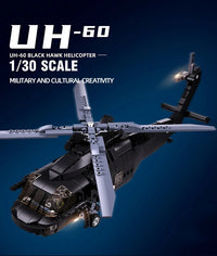 Thumbnail for 692PCS Military UH-60L Black Hawk Medical Rescue Helicopter Building Blocks With Mini Dolls