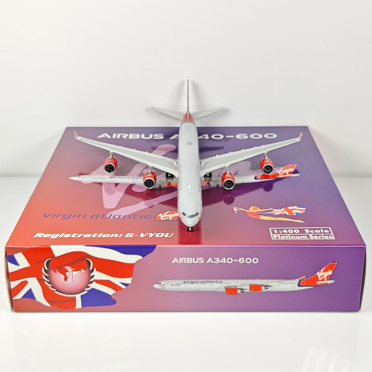 Virgin Atlantic Airbus A340-600 G-VYOU Airplane Model 1/400 Scale