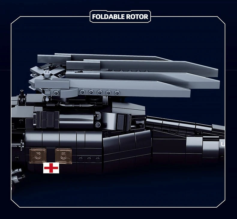 692PCS Military UH-60L Black Hawk Medical Rescue Helicopter Building Blocks With Mini Dolls