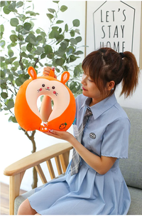 Thumbnail for Cartoon U-Shaped Memory Cotton Neck Pillow: Soft Travel Headrest