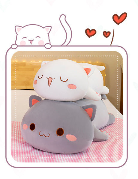 40-70cm Kawaii Climbing Peach Cat Plush Doll