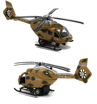 Thumbnail for 1:64 Scale Military Helicopter Alloy Toy Model (Retroactive Motion, Sound & Light Effects)