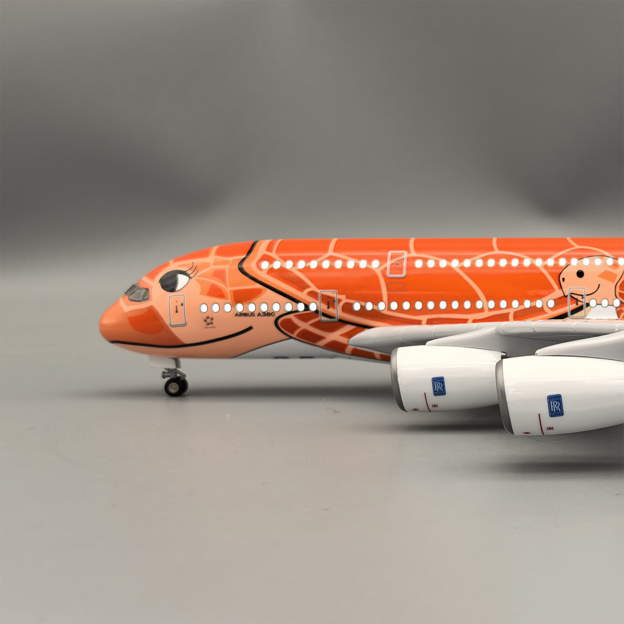 Air Japan ANA Orange Sea Turtle Airbus A380 Airplane Model (1/160 Scale)