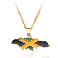 Thumbnail for Jamaica Map Flag Necklace