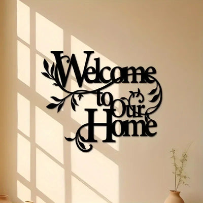 Welcome To Our Home Metal Sign Wall Sculpture 30x25CM aviation design on premium decorative material hanging wall decoration.