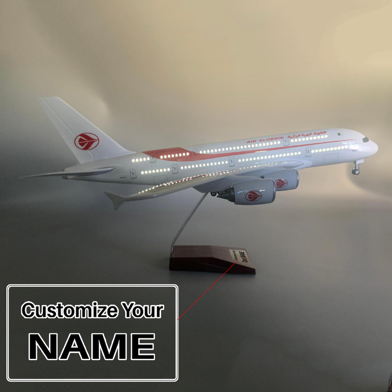 Algeria Air Airlines Airbus A380 Airplane Model (1/160 Scale)