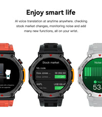 Thumbnail for Rugged Military Smartwatch: Men's Outdoor Sports Watch with GPS Tracking, 5ATM Waterproof & HD Bluetooth Calls