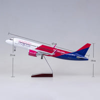 Thumbnail for Wizz Air Airlines Airbus A320neo Airplane Model (47CM)