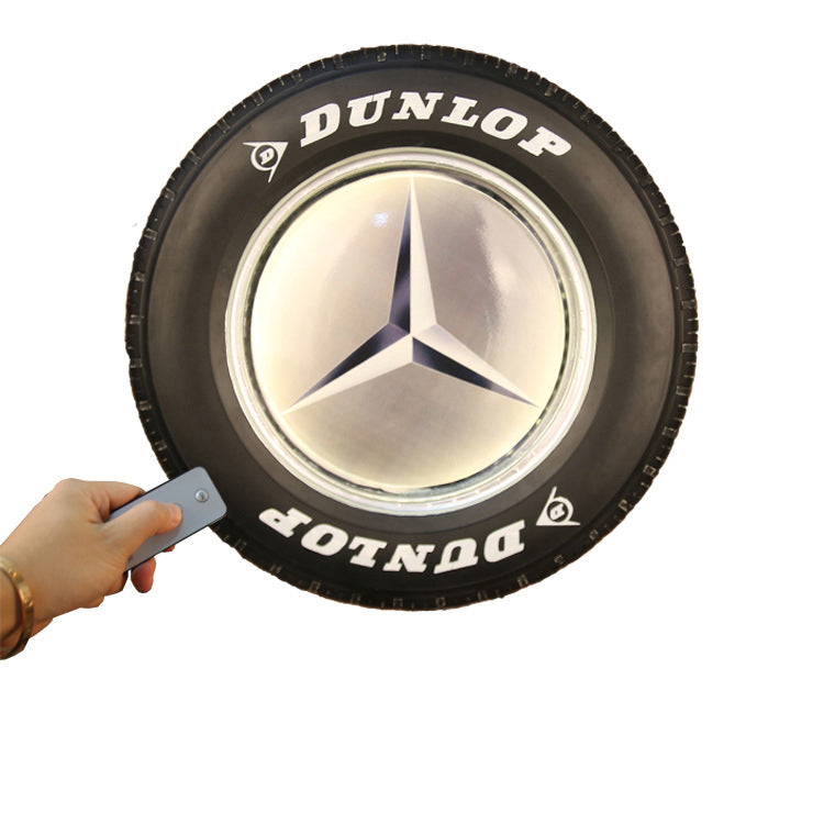 Retro Iron LED Tire Wall Hanging