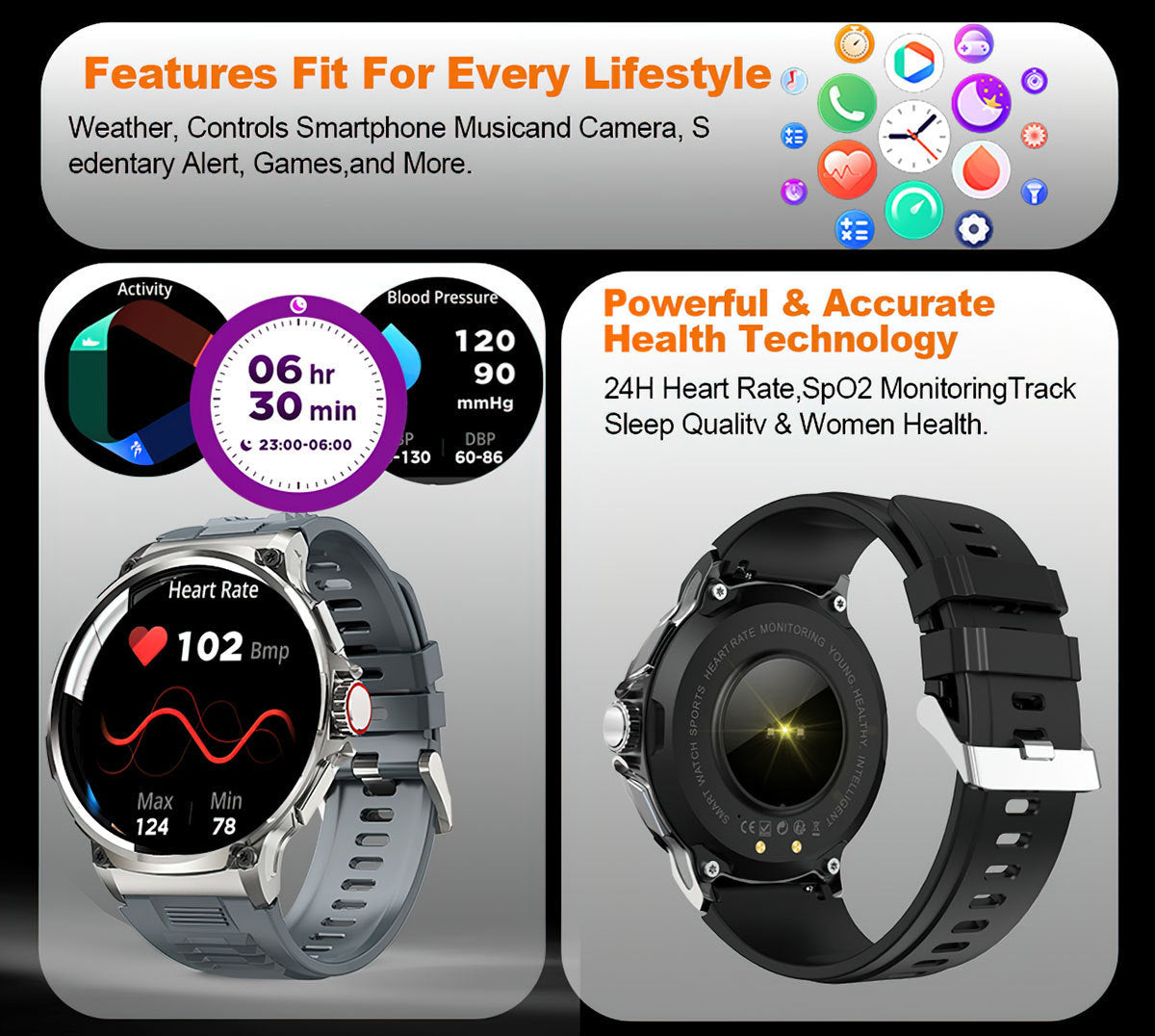 V69 All-Function Smartwatch: 1.85" Display, Bluetooth Calls, Multi-Sport Tracking & Water Resistance