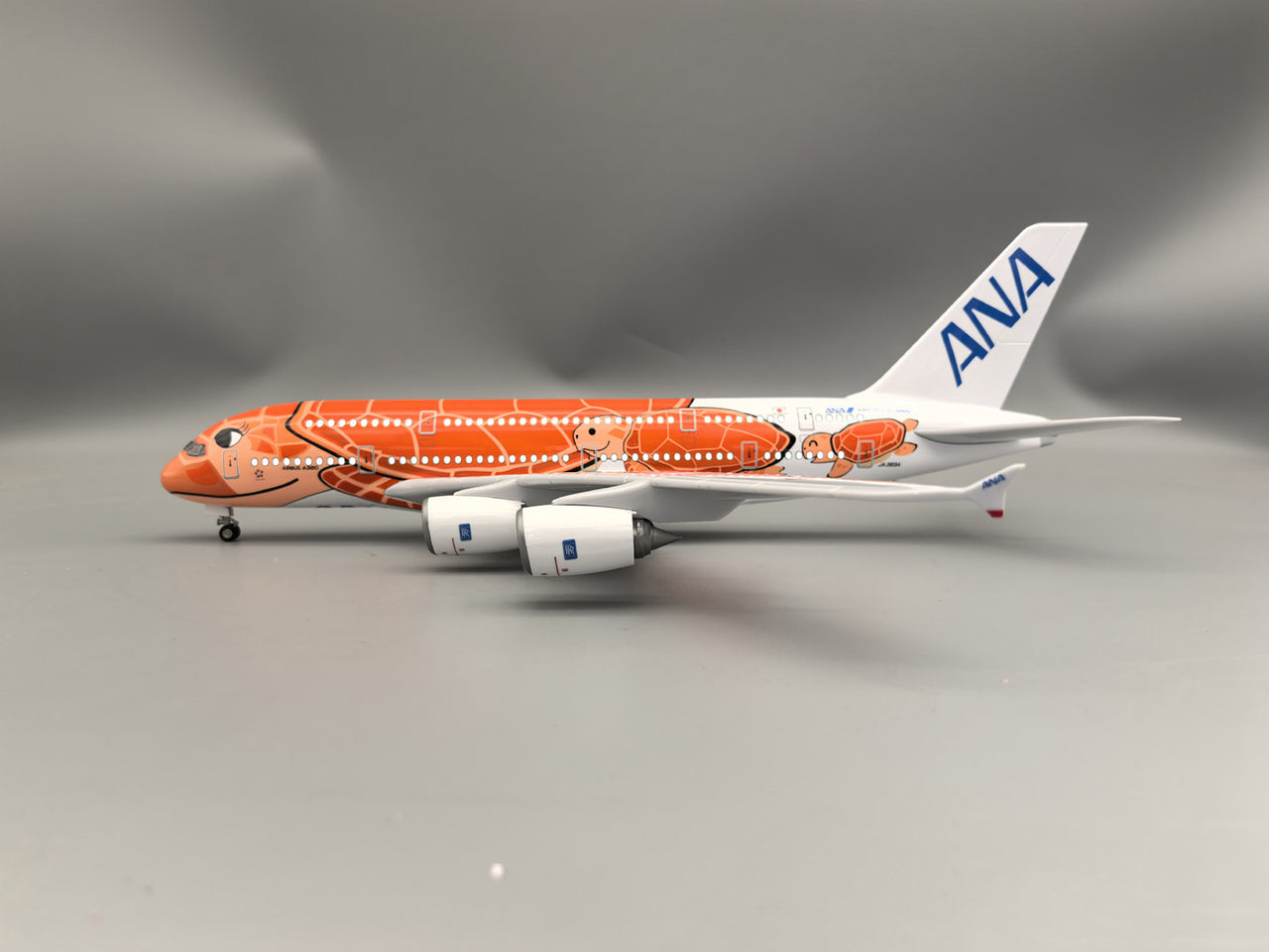 Air Japan ANA Orange Sea Turtle Airbus A380 Airplane Model (1/160 Scale)