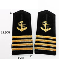 Thumbnail for Super Quality Navy Yacht Captain Epaulettes (1,2,3,4 - Gold Stripes)