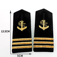 Thumbnail for Super Quality Navy Yacht Captain Epaulettes (1,2,3,4 - Gold Stripes)