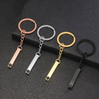 Thumbnail for Your Custom Design & Image & Logo & Text Design  Photo projection titanium steel straight bar keychain