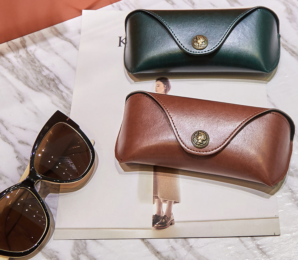 Your Custom Design & Image & Logo & Text Design  Soft Leather Compression Resistant(2) Glasses Case