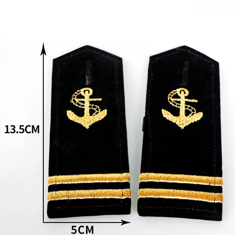 Super Quality Navy Yacht Captain Epaulettes (1,2,3,4 - Gold Stripes)