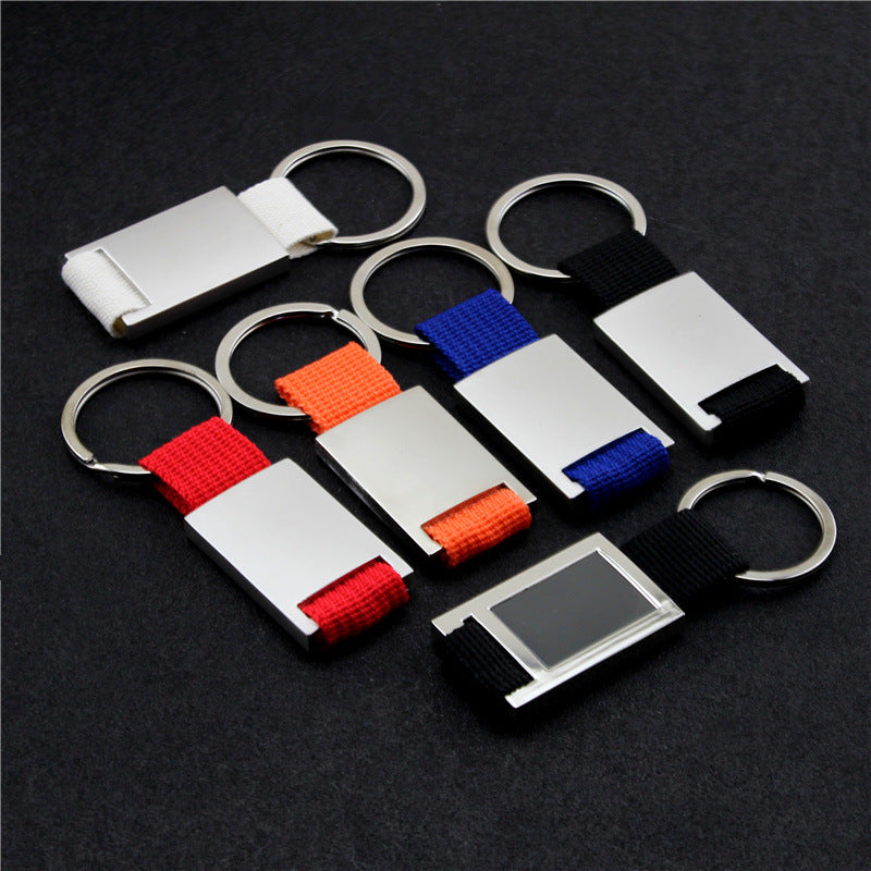 Your Custom Design & Image & Logo & Text Design  Metal Woven Leather(2)Key Chains
