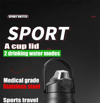 Thumbnail for Portable Thermos with Straw Outdoor Sport 304 Stainless Steel Thermal Mug Tumbler Travel Outdoor Vacuum Flasks Hot Water Bottle