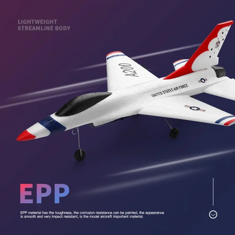 Wltoys XK A200 RC Airplane F-16B Drone 2.4G Aircraft 2CH Fixed-wing EPP Electric