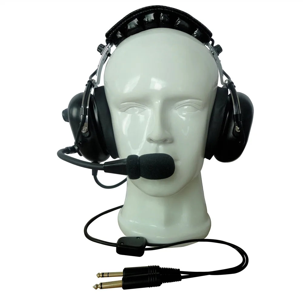 Black Colour Aviation Headset Aviation Headphones Passive Noise