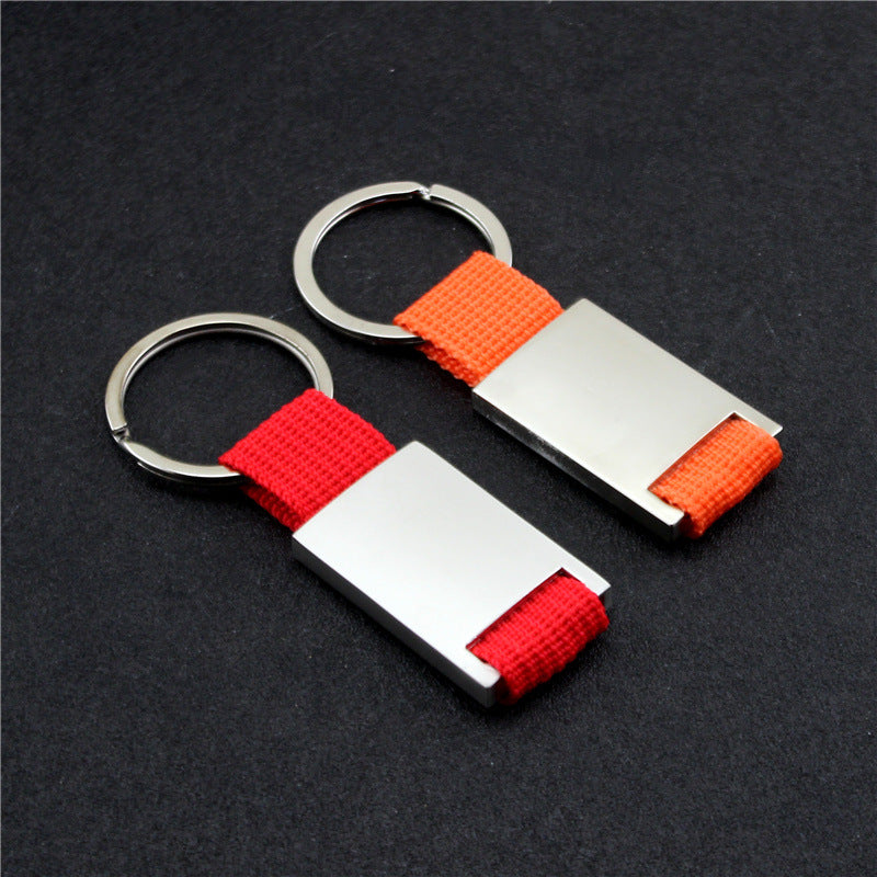 Your Custom Design & Image & Logo & Text Design  Metal Woven Leather(2)Key Chains