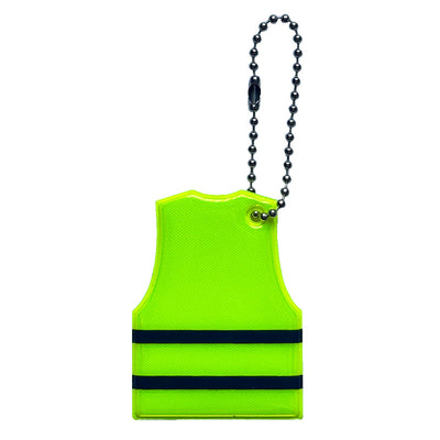 Safety Vest Shaped Reflective Keychain Luminous Key aviation fashion key chain in polished metal.