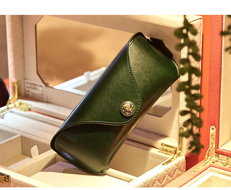 Your Custom Design & Image & Logo & Text Design  Soft Leather Compression Resistant(2) Glasses Case