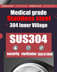 Thumbnail for Portable Thermos with Straw Outdoor Sport 304 Stainless Steel Thermal Mug Tumbler Travel Outdoor Vacuum Flasks Hot Water Bottle