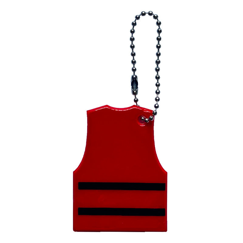 Safety Vest Shaped Reflective Keychain Luminous Key Rings