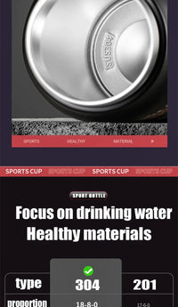 Thumbnail for Portable Thermos with Straw Outdoor Sport 304 Stainless Steel Thermal Mug Tumbler Travel Outdoor Vacuum Flasks Hot Water Bottle