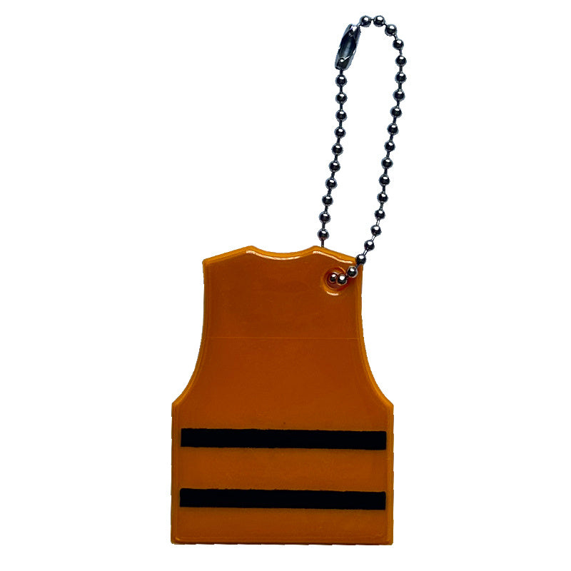 Safety Vest Shaped Reflective Keychain Luminous Key Rings
