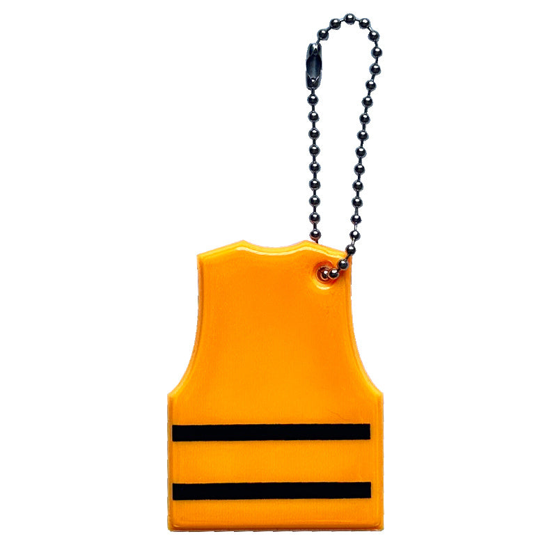 Safety Vest Shaped Reflective Keychain Luminous Key Rings